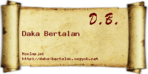 Daka Bertalan névjegykártya