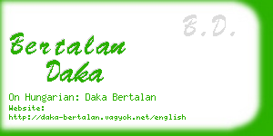 bertalan daka business card